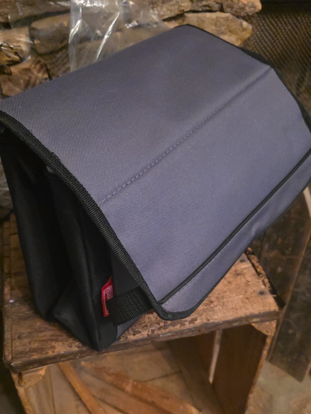 Coleman Slate Blue Thermal  Messenger Bag  with Black Trim